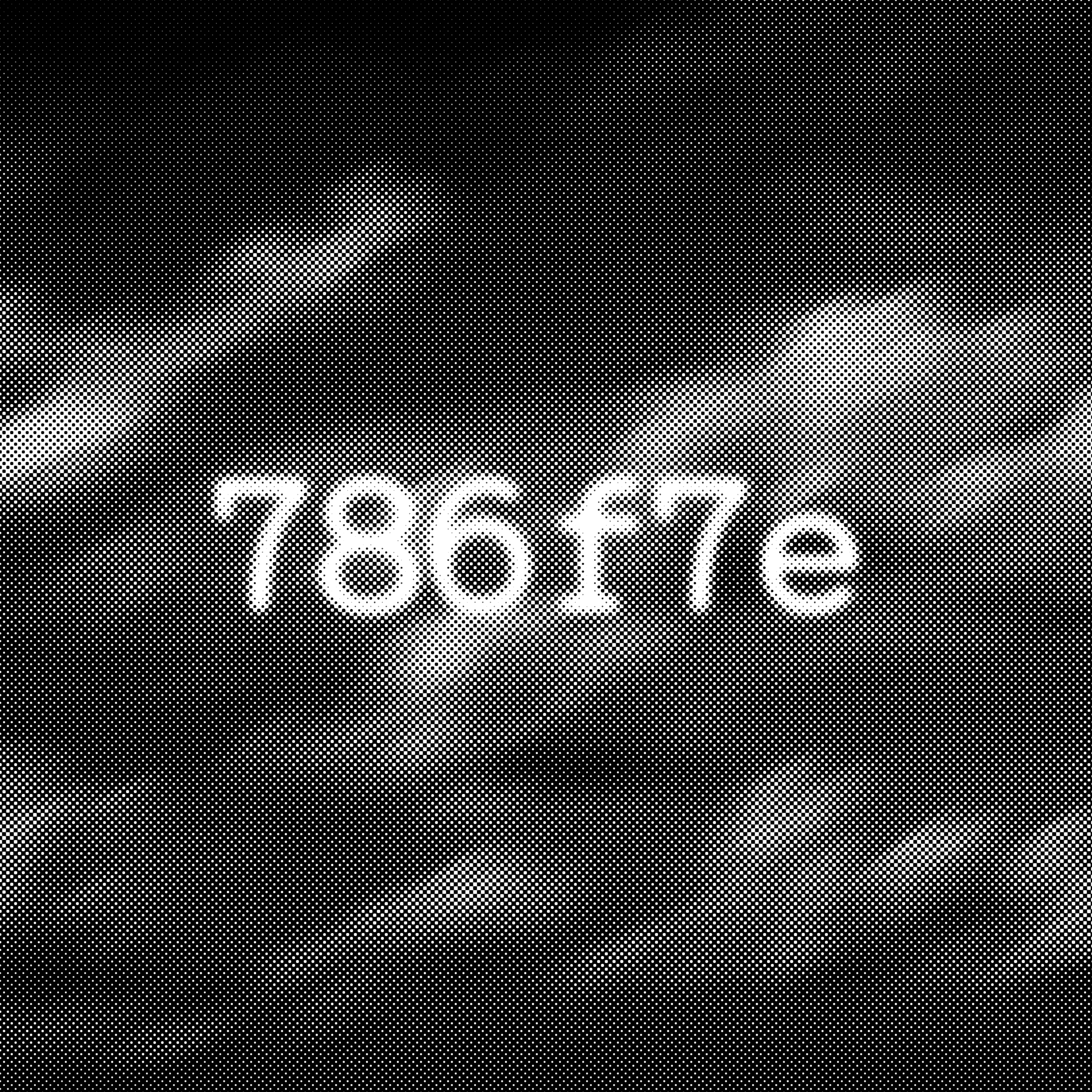 The cover art for the flooded plains from my past, which is a picture of clouds with a gradient screentone ontop. The text 786f7e is overlaid ontop.