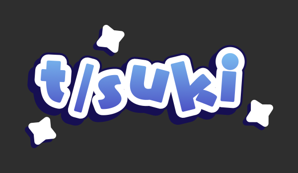 the logo of t/suki in a vtuber-style aesthetic