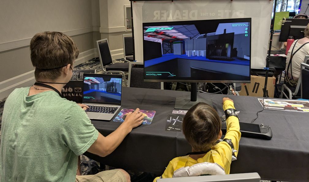 A kid backseating an older player who is playing no signal.